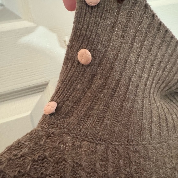 Moth Brown Cowl Neck Cable Knit Sweater - Picture 5 of 7